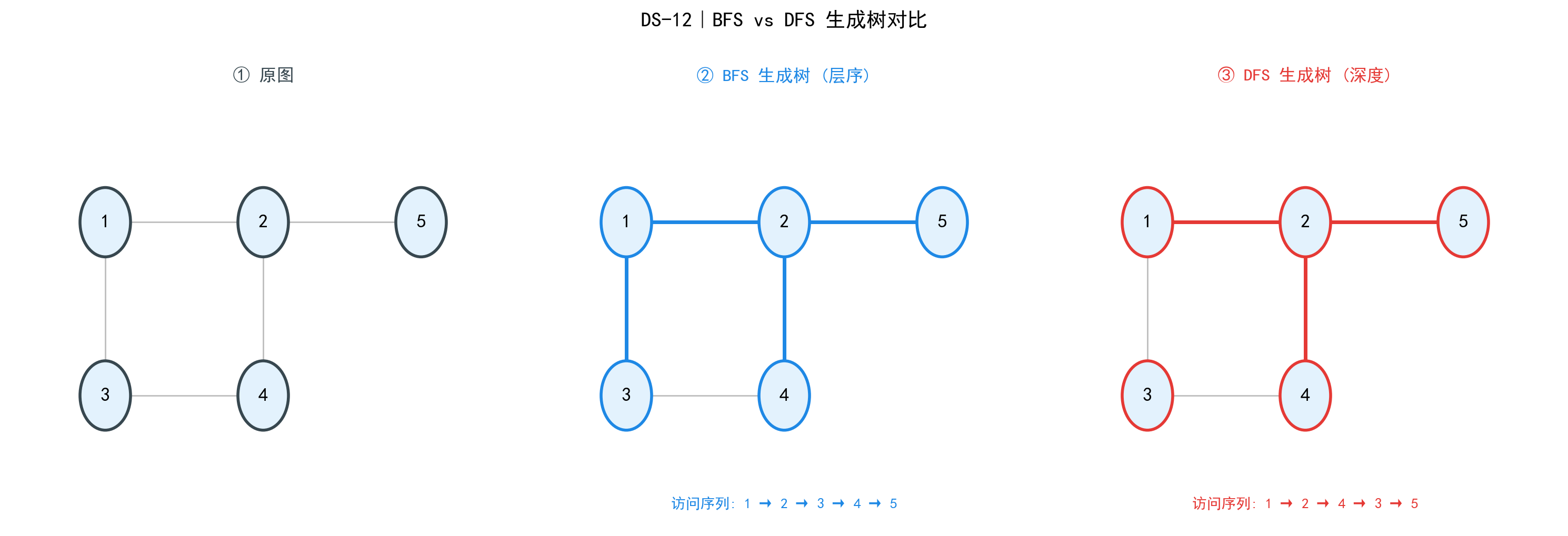 BFS vs DFS 生成树